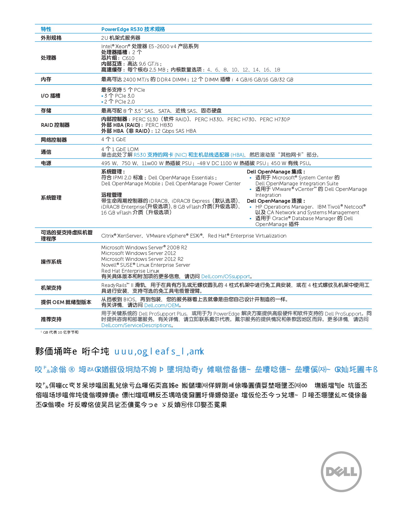 Dell PowerEdge R530 机架式服务器产品介绍PDF第2页