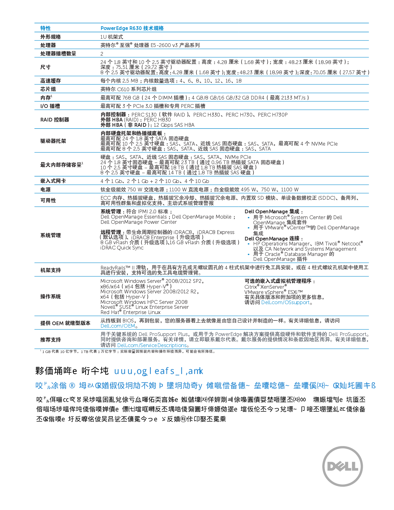 Dell PowerEdge R630 机架式服务器产品介绍PDF第2页