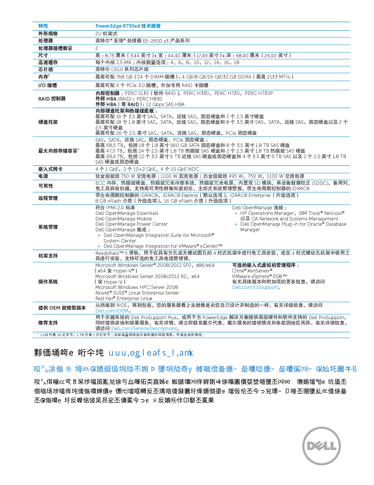 Dell PowerEdge R730xd 机架式服务器产品介绍PDF第2页