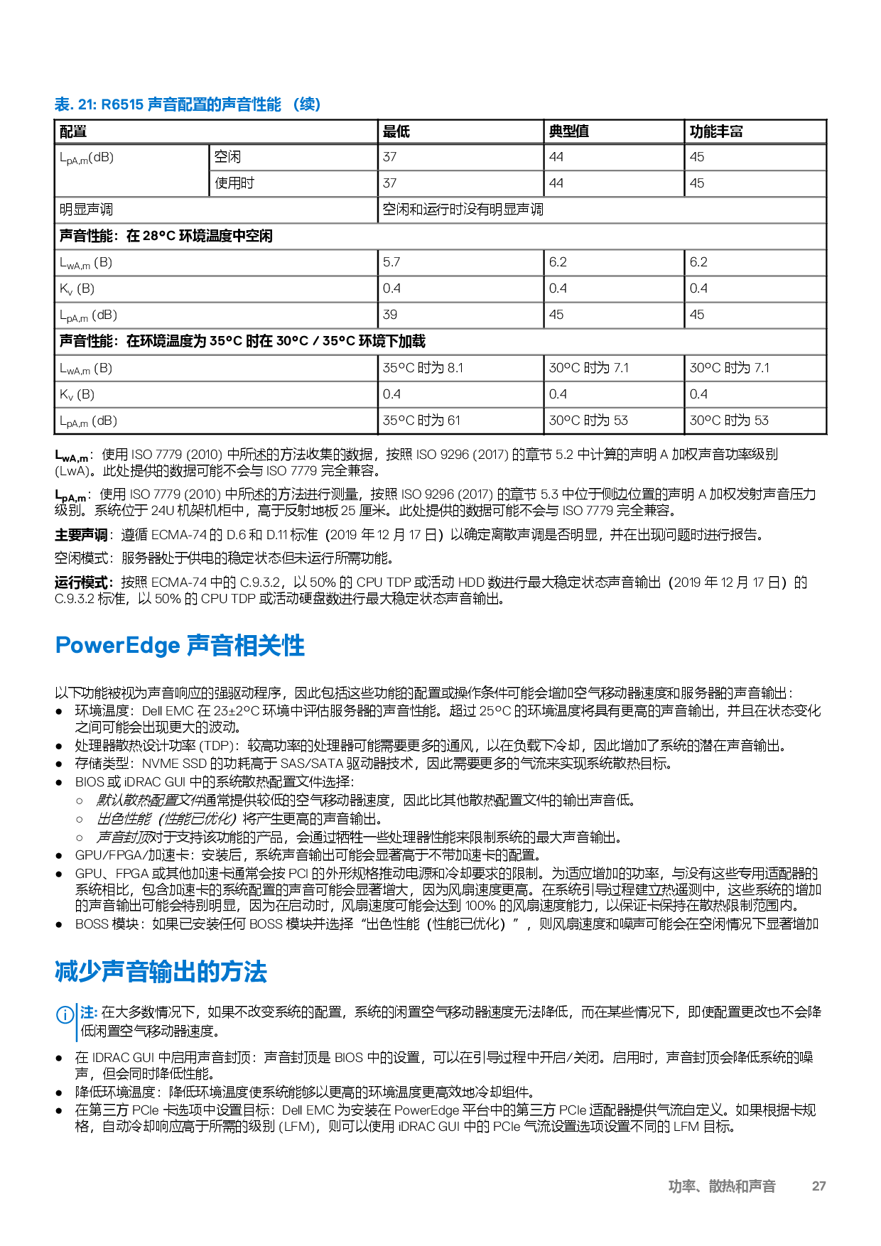 Dell EMC PowerEdge R6515 机架式服务器技术指南PDF第27页