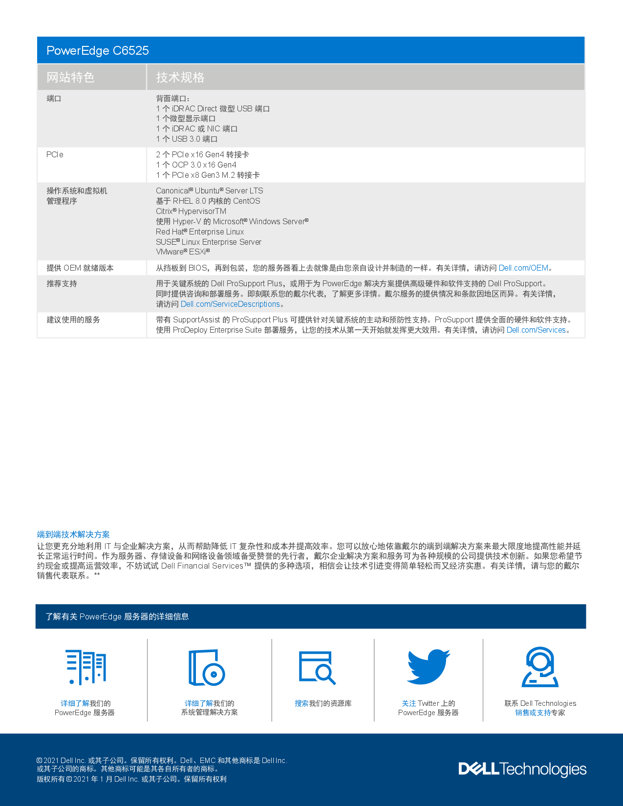 Dell EMC PowerEdge C6525 高密度服务器计算节点产品介绍PDF第3页