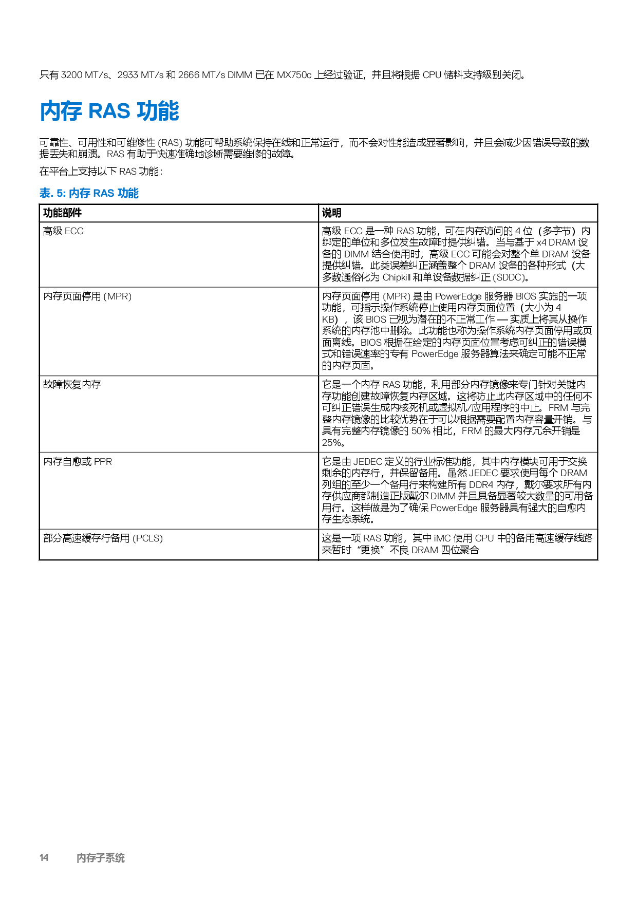 Dell EMC PowerEdge MX750c 刀片式服务器计算节点技术指南PDF第14页