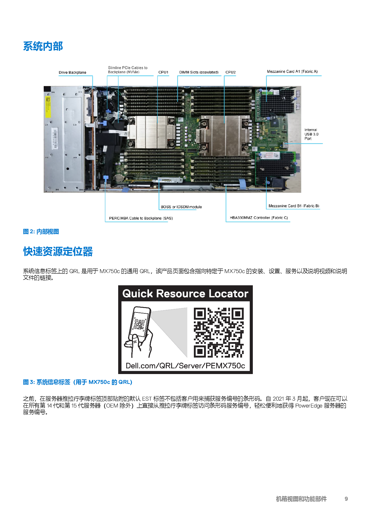 Dell EMC PowerEdge MX750c 刀片式服务器计算节点技术指南PDF第9页