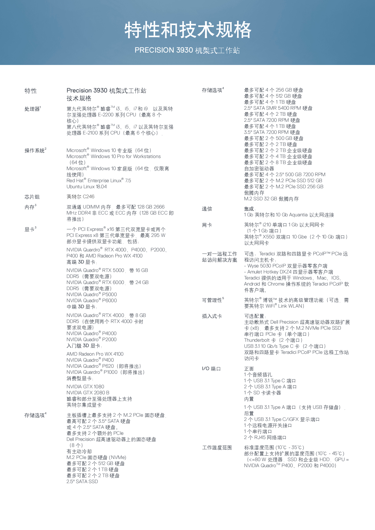 Dell Precision 3930 机架式工作站产品介绍PDF第4页