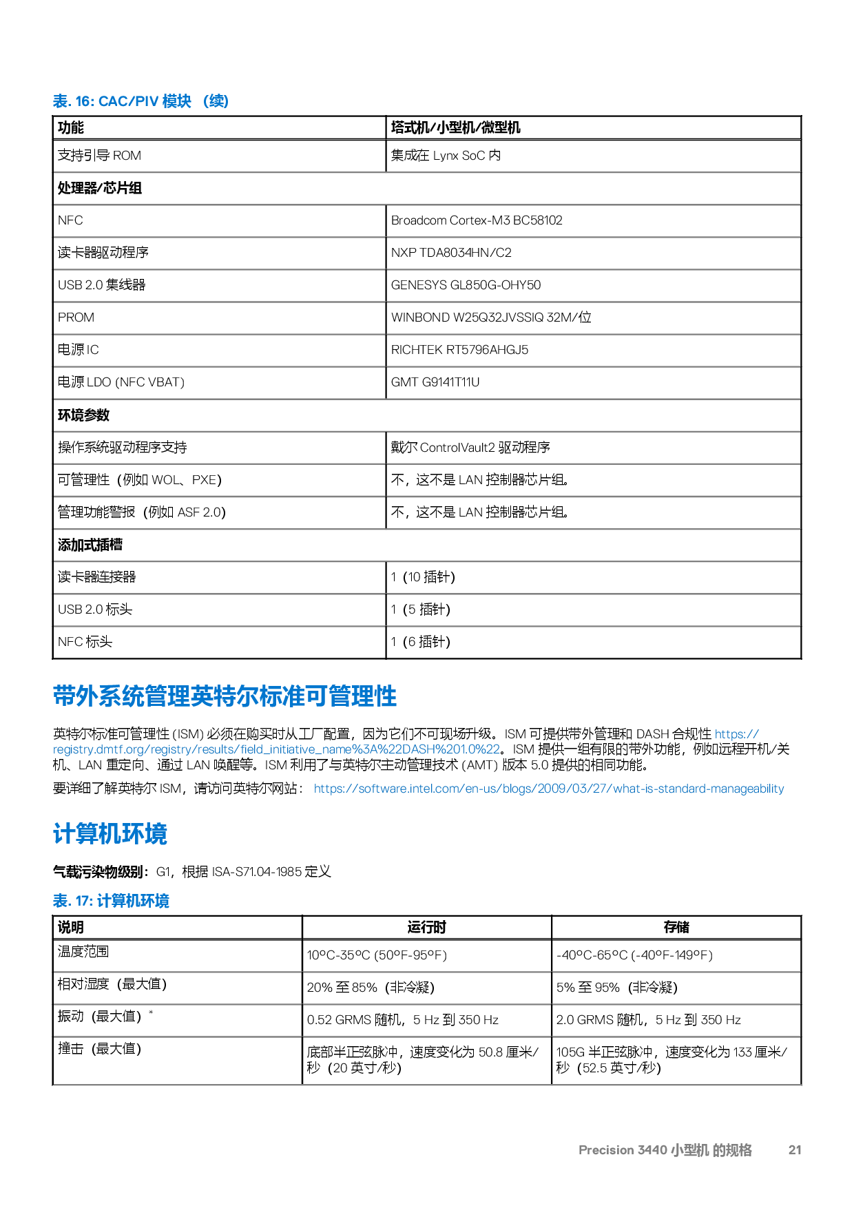 Dell Precision 3440 小型工作站设置和规格指南PDF第21页