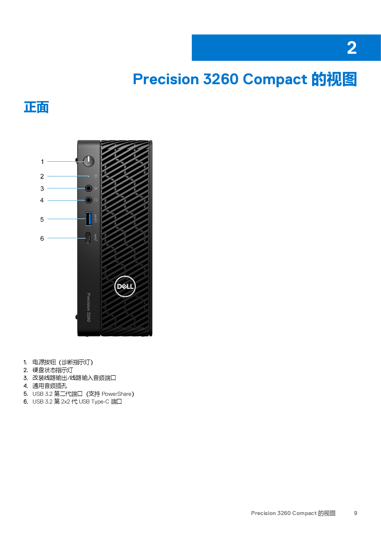 Dell Precision 3260 超小机箱工作站设置和规格PDF第9页