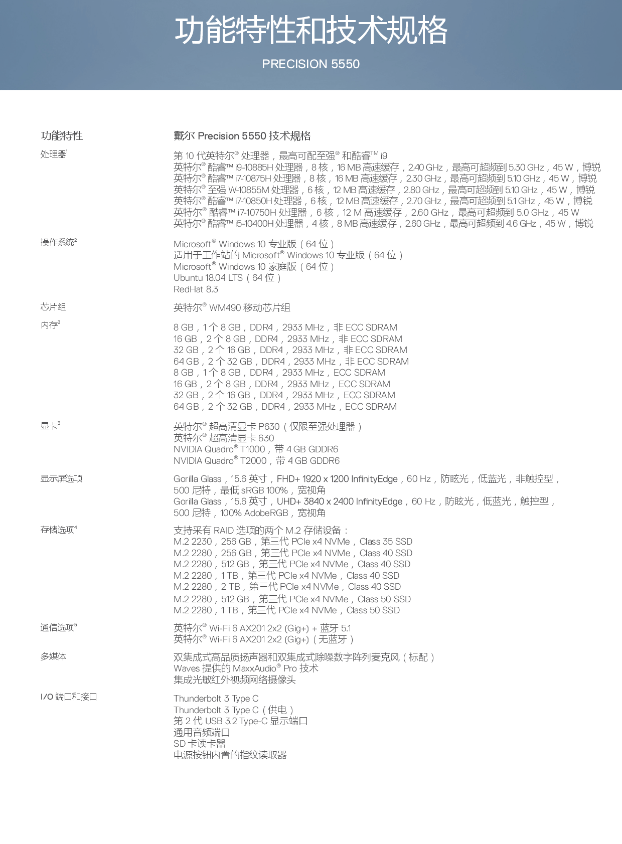 Dell Precision 5550 移动工作站产品介绍PDF第3页