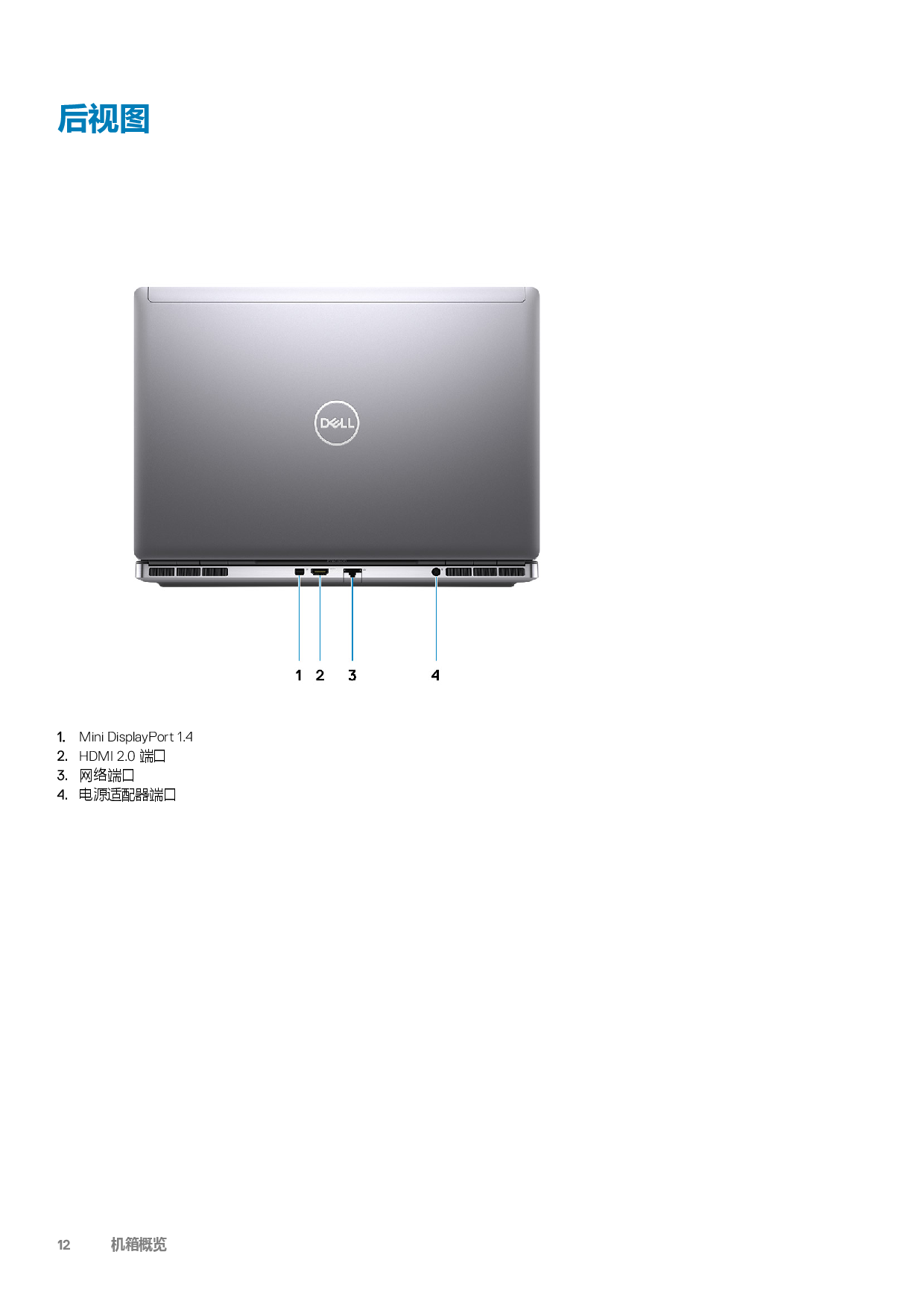 Dell Precision 7550 移动工作站设置和规格指南PDF第12页