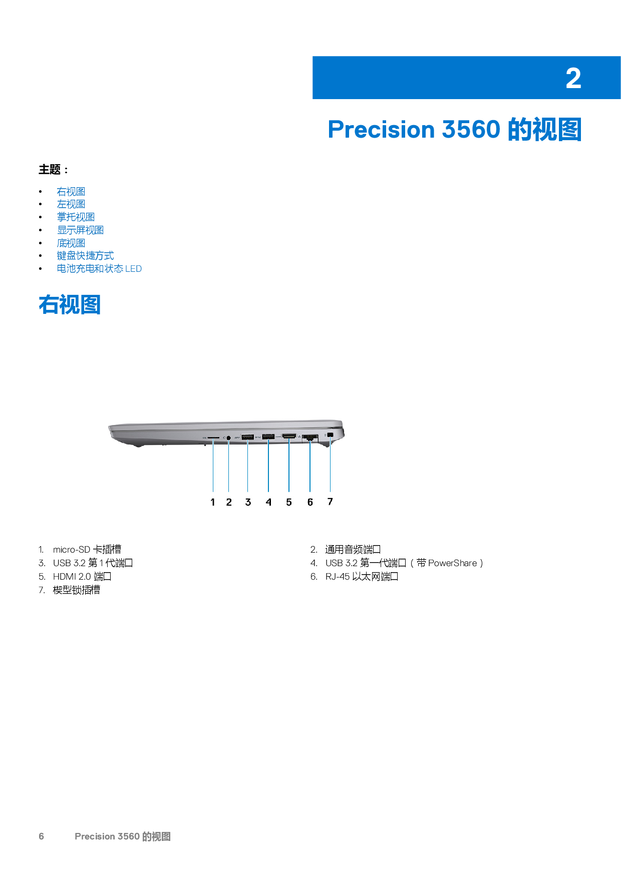 Dell Precision 3560 移动工作站设置和规格PDF第6页