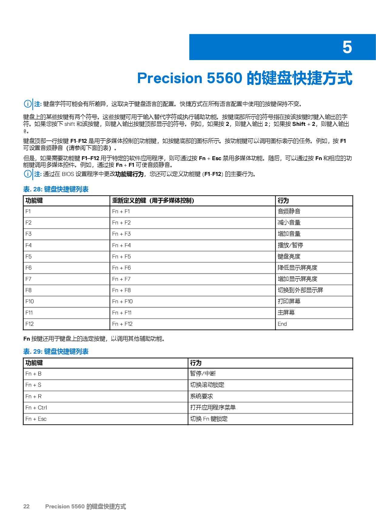 Dell Precision 5560 移动工作站设置和规格PDF第22页