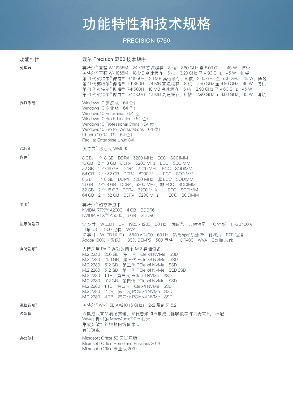 Dell Precision 5760 移动工作站产品介绍PDF第3页