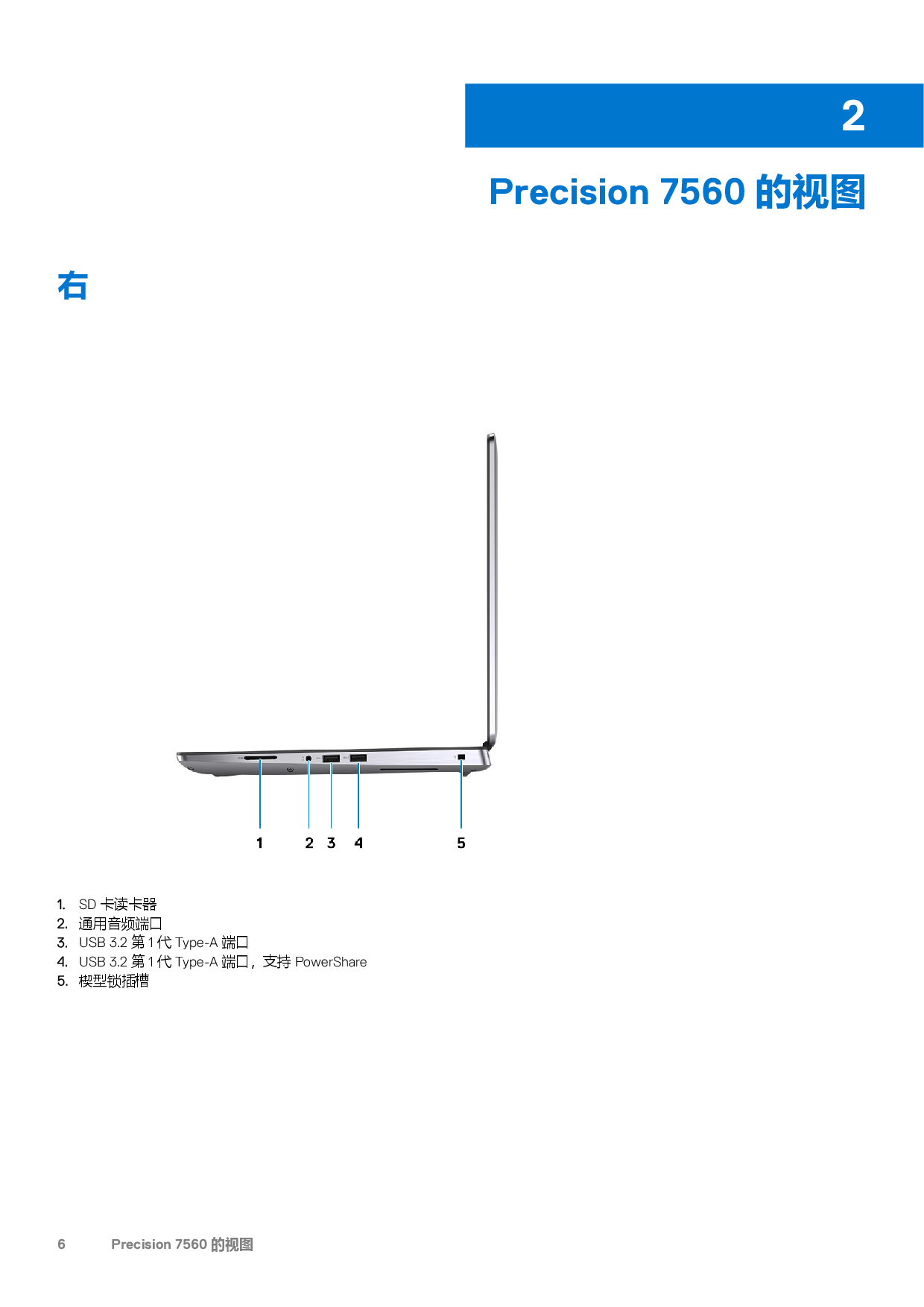 Dell Precision 7560 移动工作站设置和规格PDF第6页