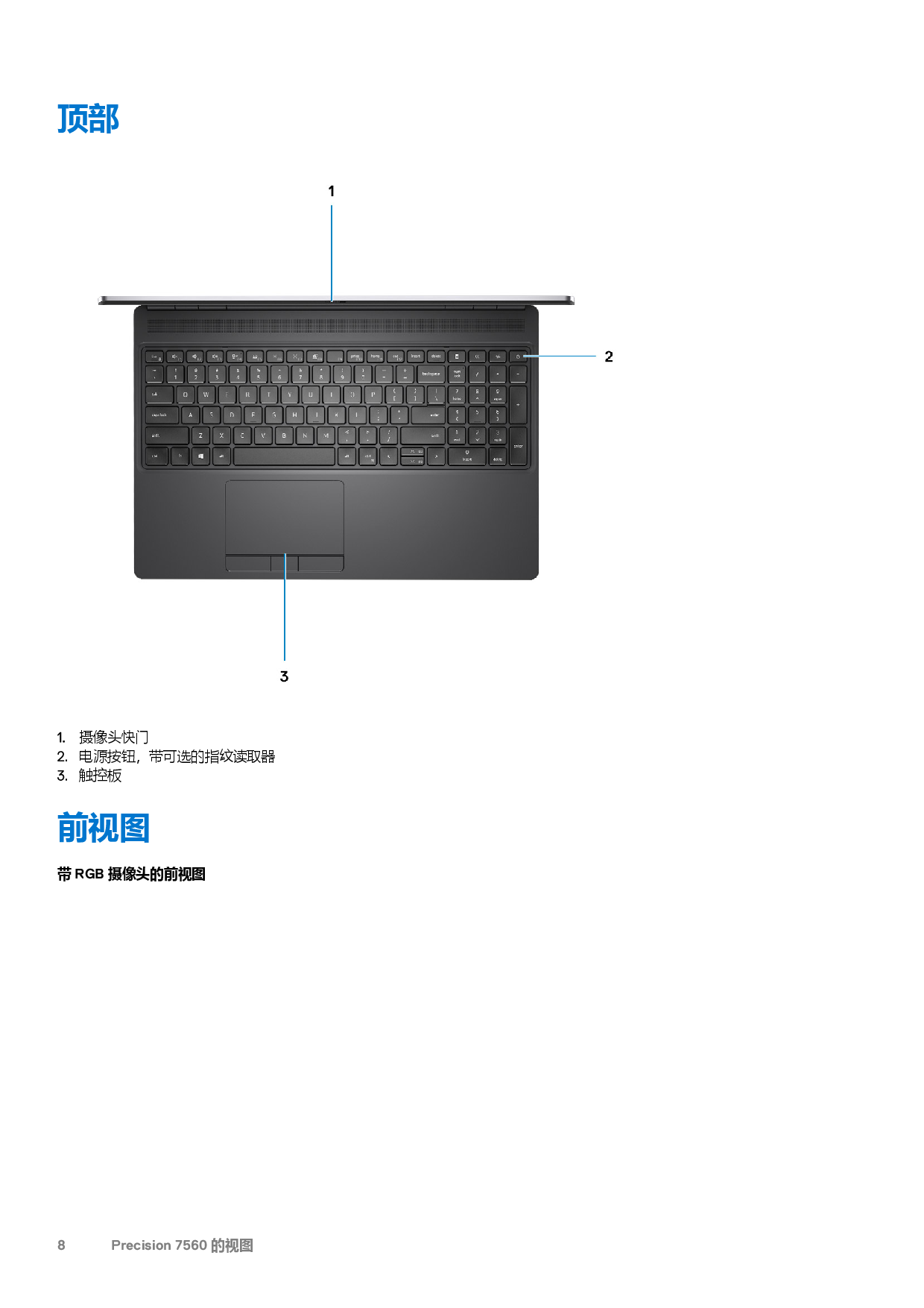 Dell Precision 7560 移动工作站设置和规格PDF第8页