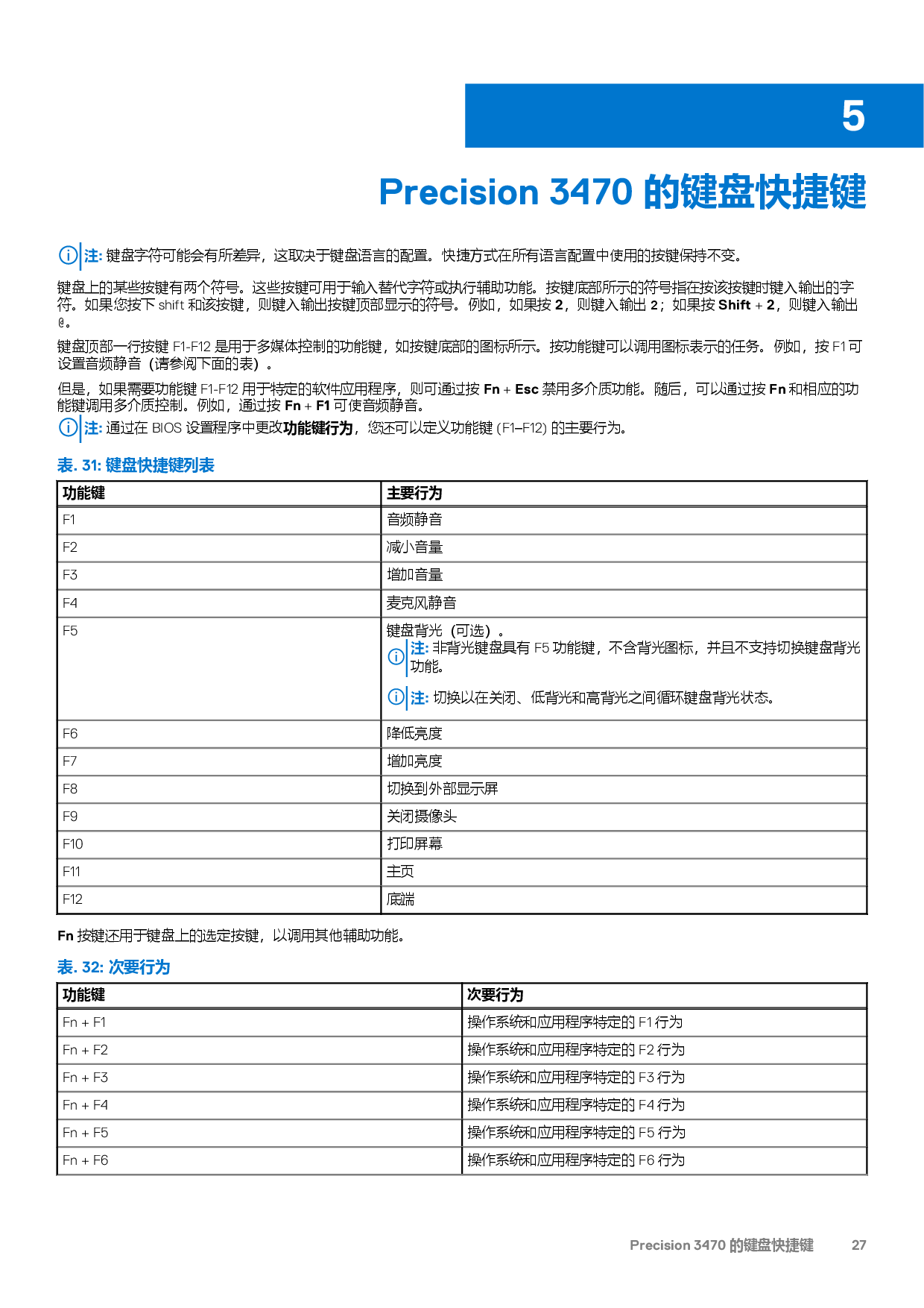 Dell Precision 3470 移动工作站设置和规格PDF第27页