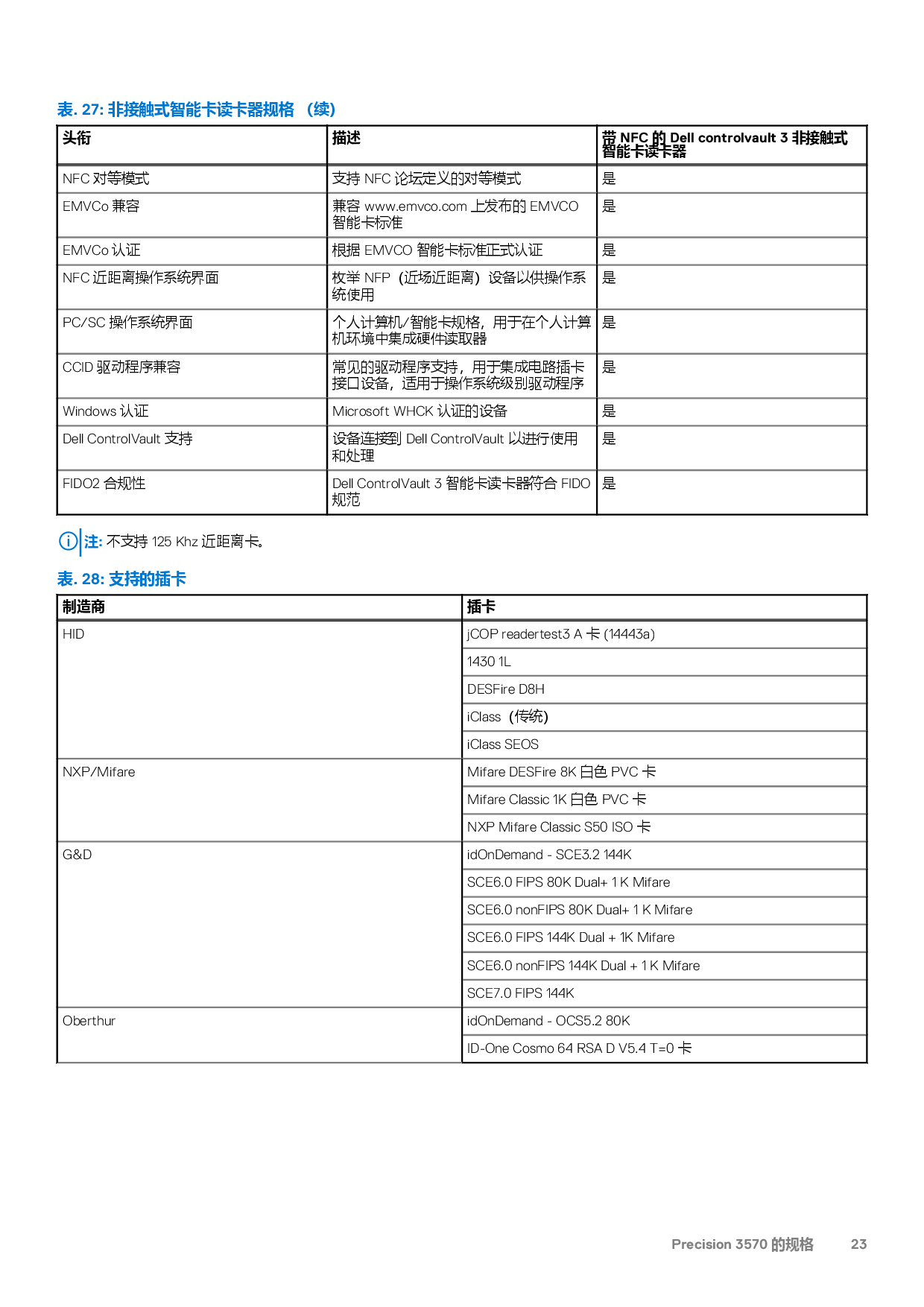 Dell Precision 3570 移动工作站设置和规格PDF第23页