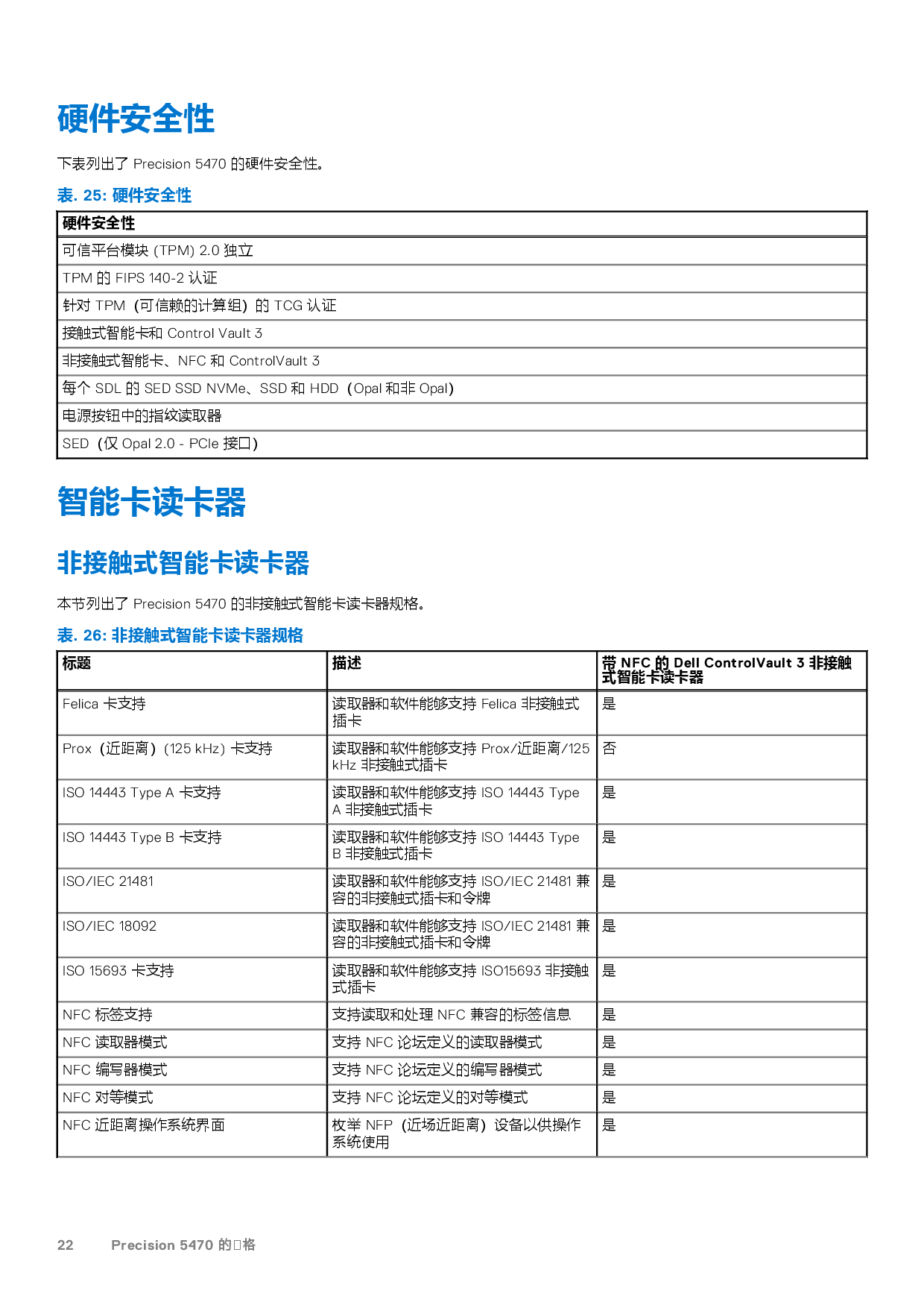 Dell Precision 5470 移动工作站设置和规格PDF第22页
