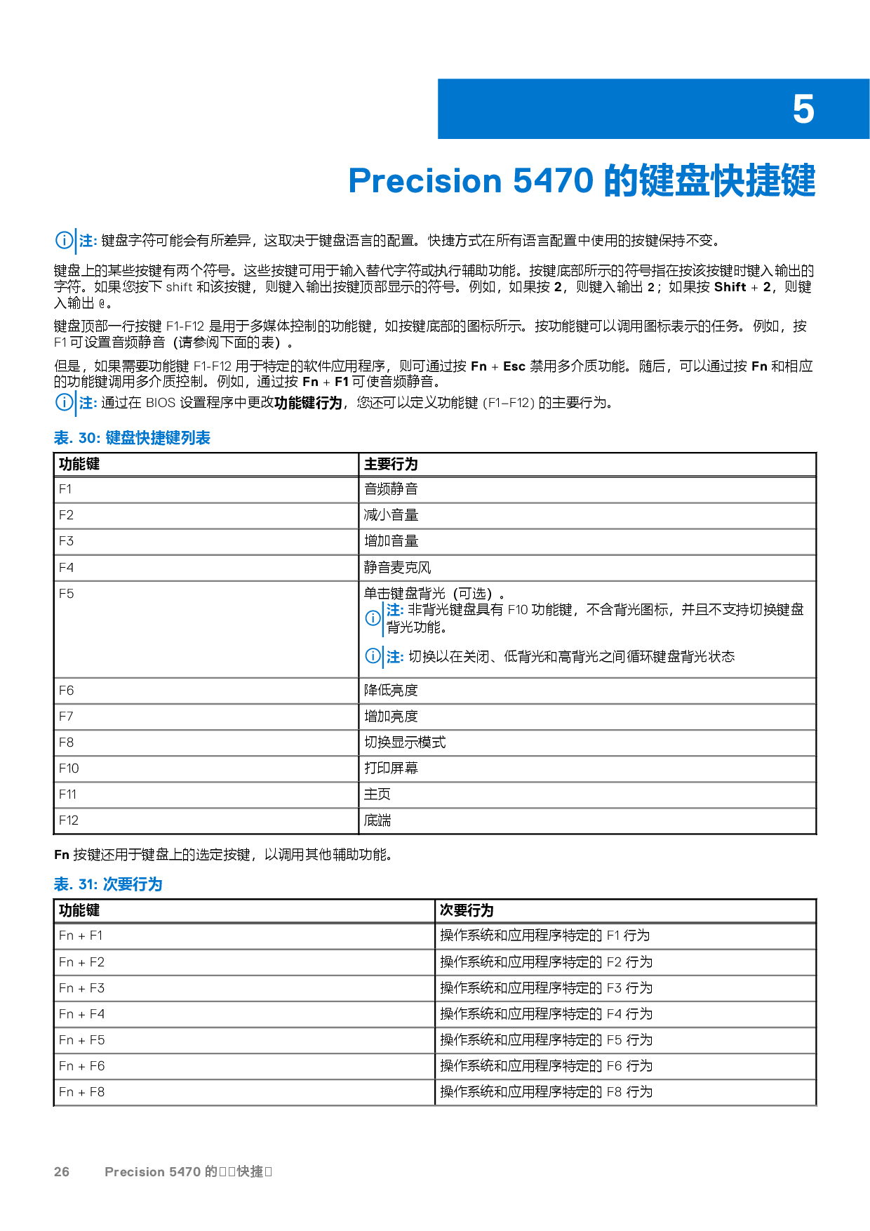 Dell Precision 5470 移动工作站设置和规格PDF第26页
