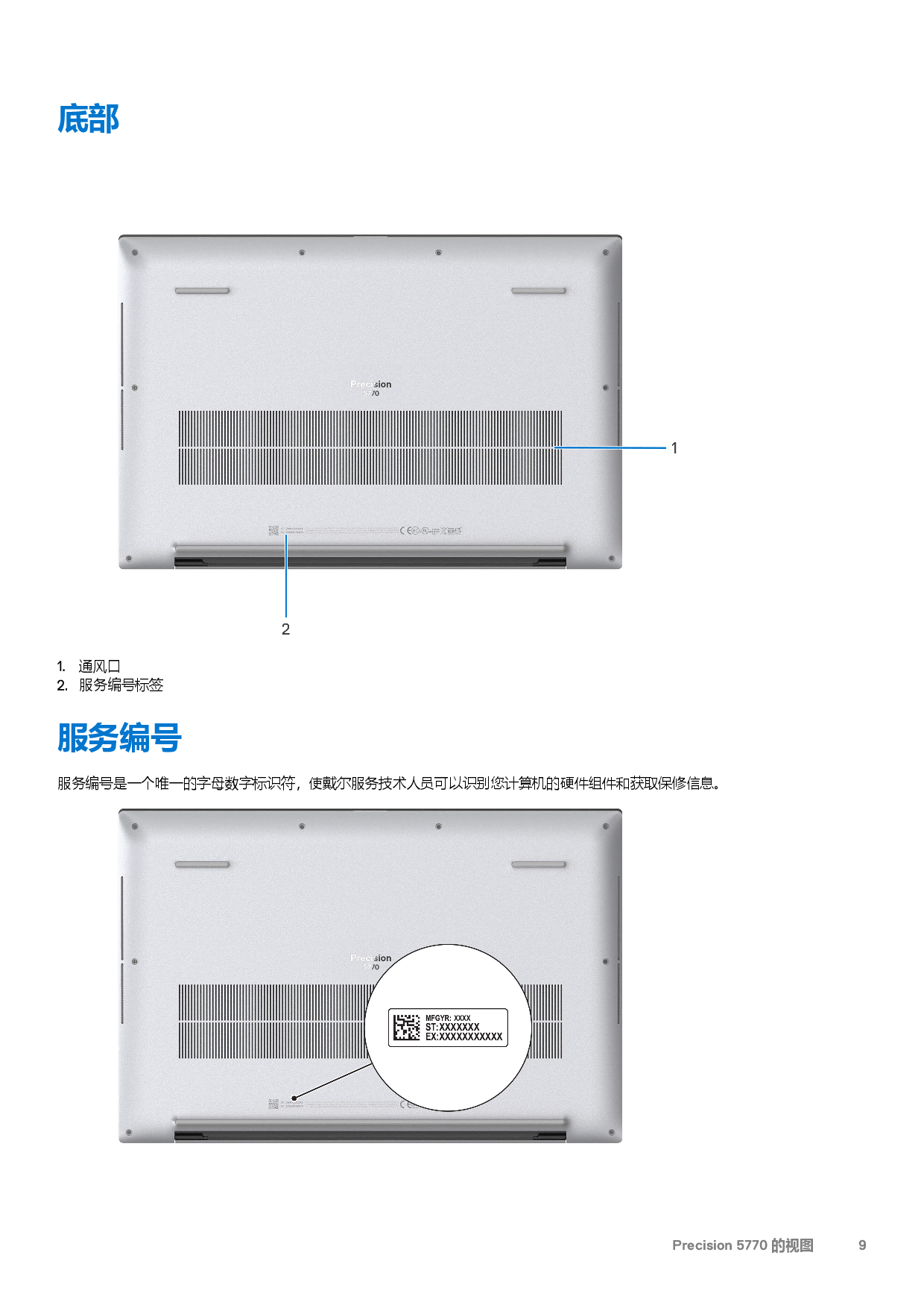 Dell Precision 5770 移动工作站设置和规格PDF第9页