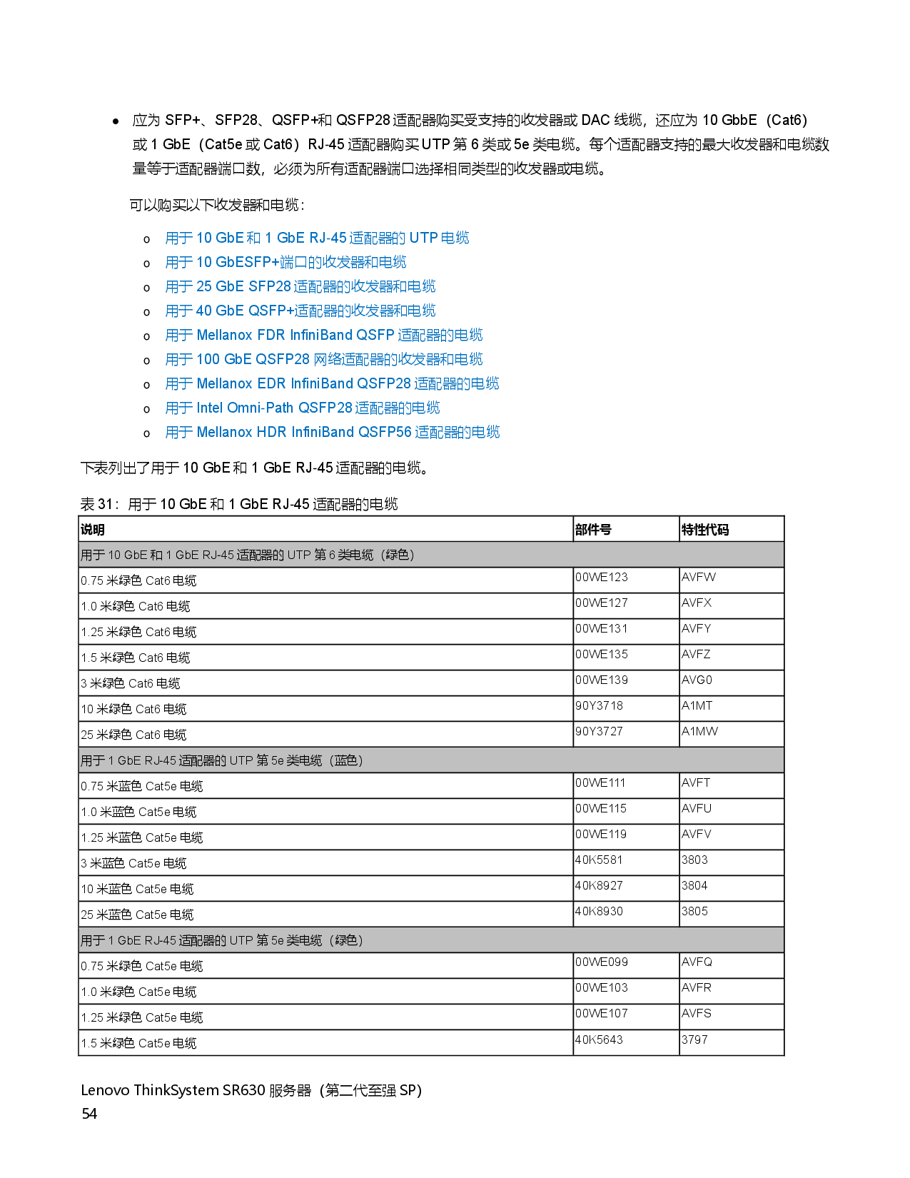 联想ThinkSystem SR630 机架式服务器产品指南PDF第54页