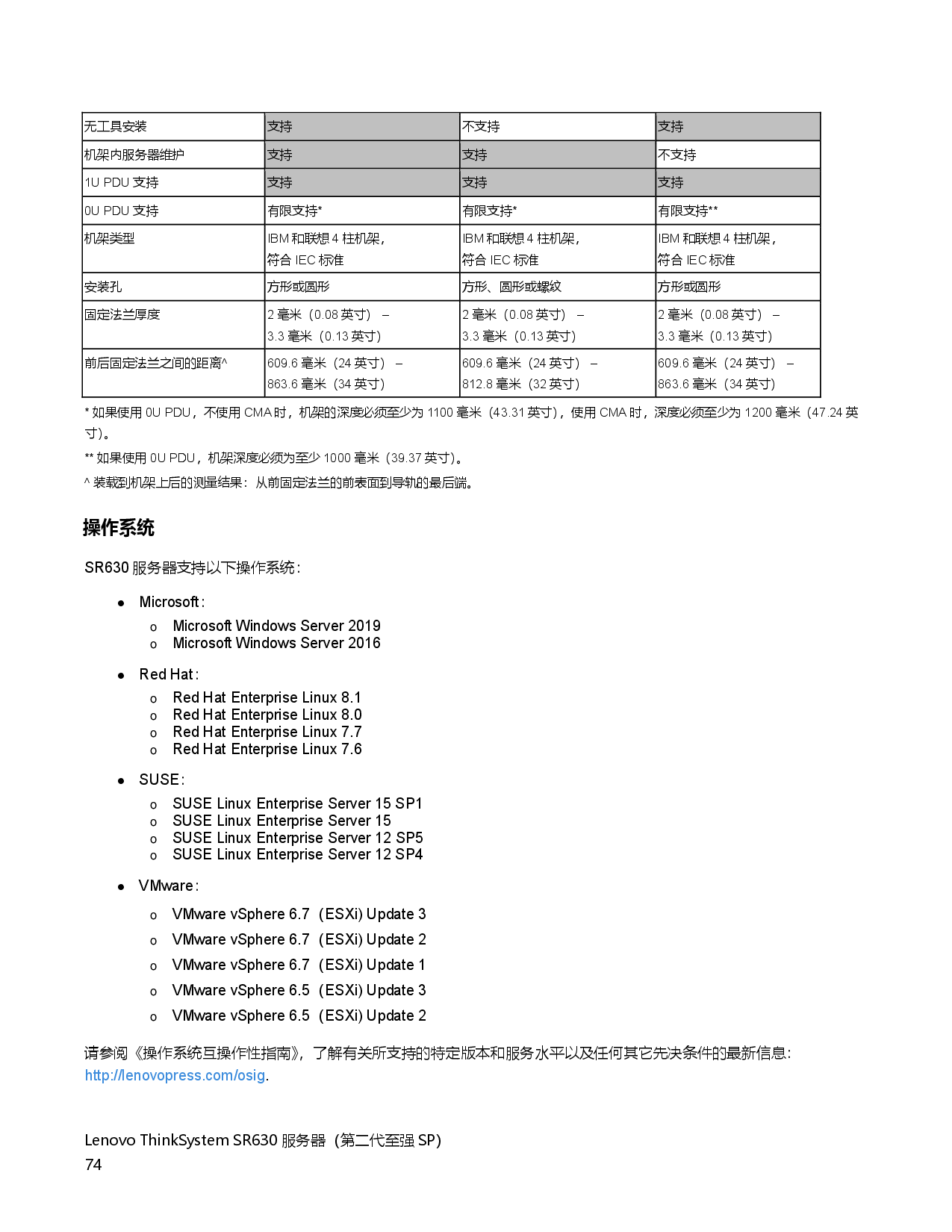 联想ThinkSystem SR630 机架式服务器产品指南PDF第74页