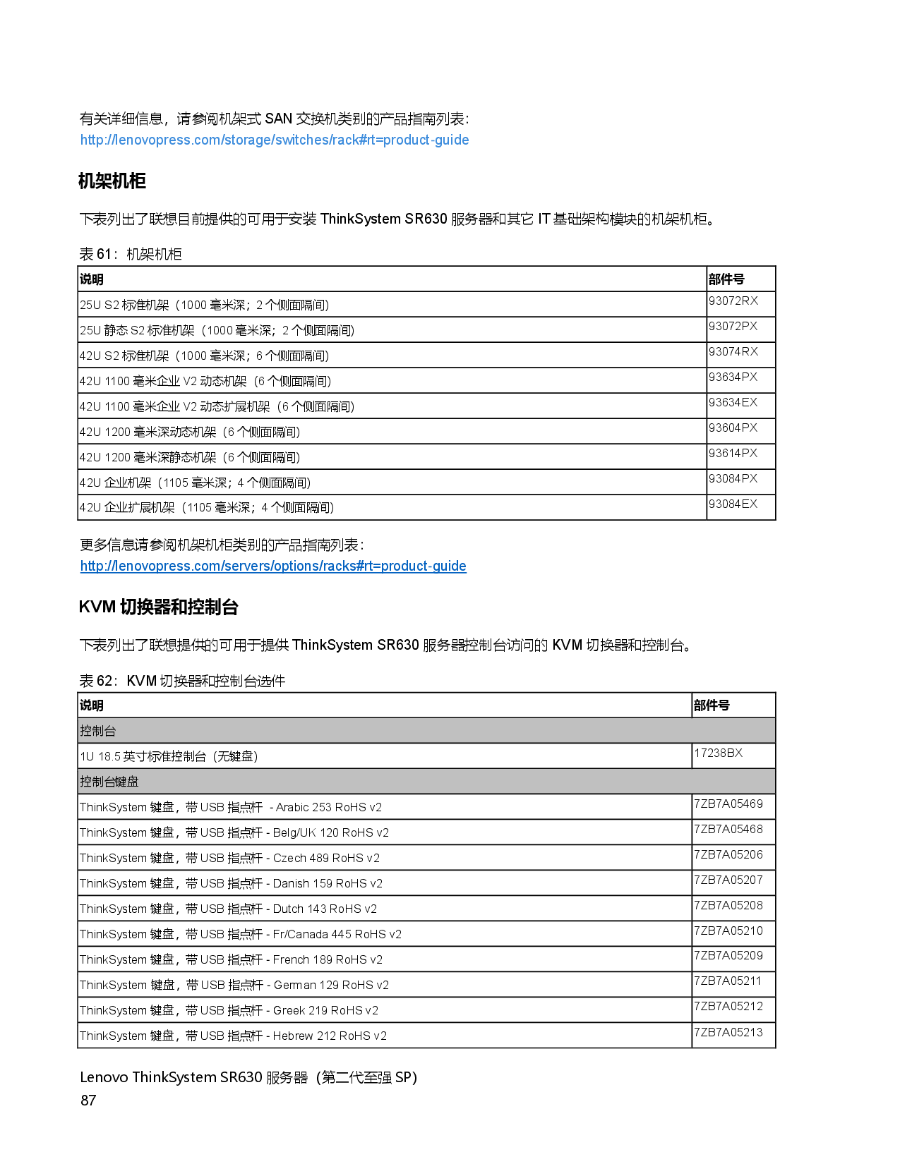 联想ThinkSystem SR630 机架式服务器产品指南PDF第87页