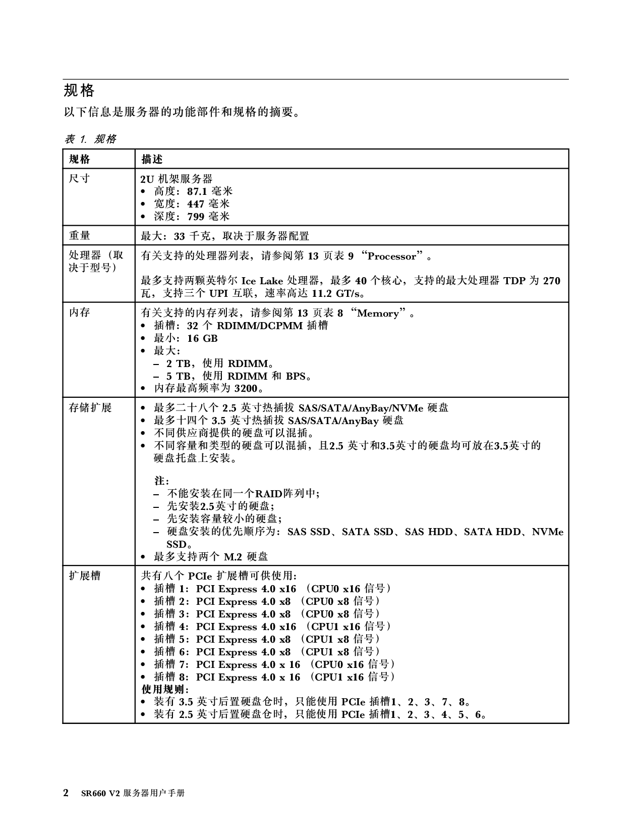 联想ThinkServer SR660 V2 机架式服务器用户手册PDF第8页
