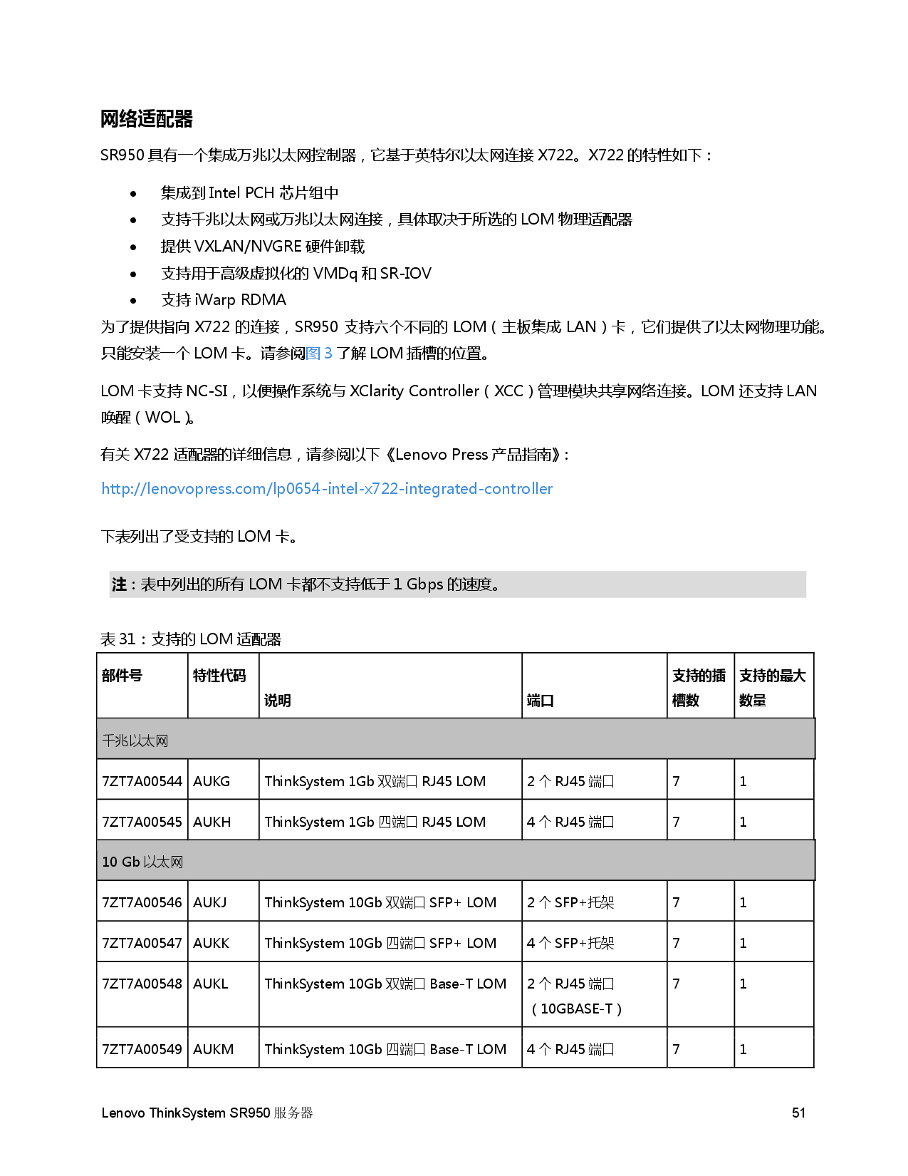联想ThinkSystem SR950 机架式服务器产品指南PDF第51页
