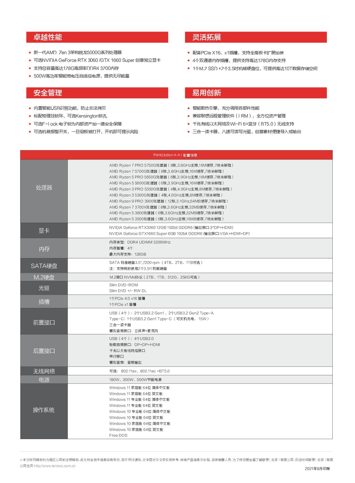联想ThinkStation K-A1 塔式工作站产品介绍PDF第2页