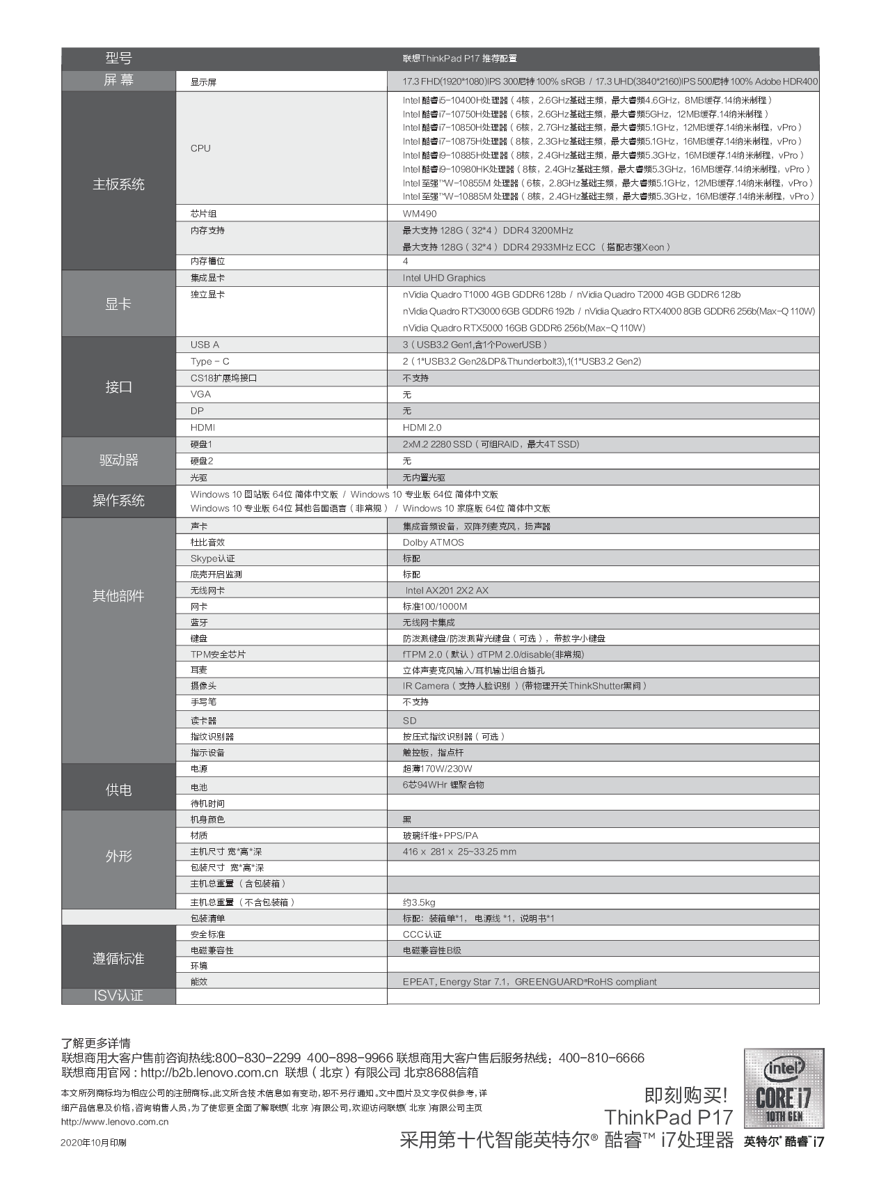 联想ThinkStation P17 2020 移动工作站产品介绍PDF第2页
