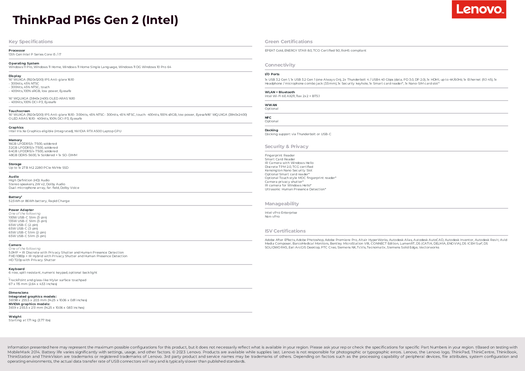 联想ThinkStation P16s 2023(intel) 移动工作站产品介绍英文版PDF第3页