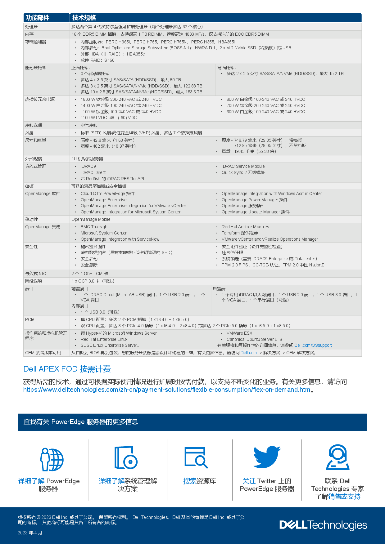 戴尔 PowerEdge R660xs 机架式服务器产品介绍PDF第2页