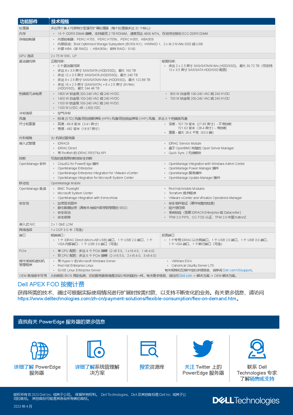 戴尔 PowerEdge HS5620 机架式服务器产品介绍PDF第2页
