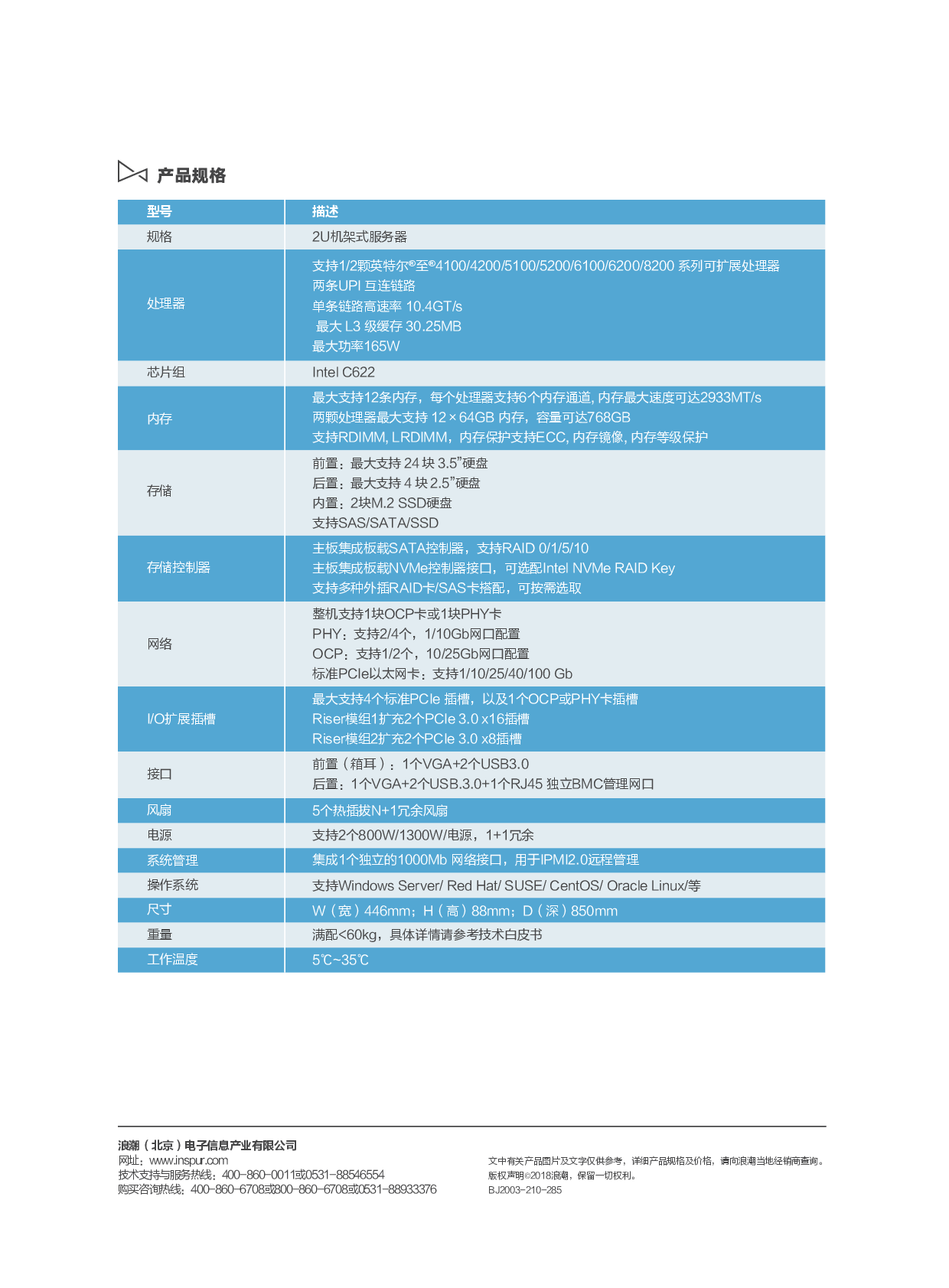 浪潮英信 NF5266M5 机架式服务器产品介绍PDF第2页