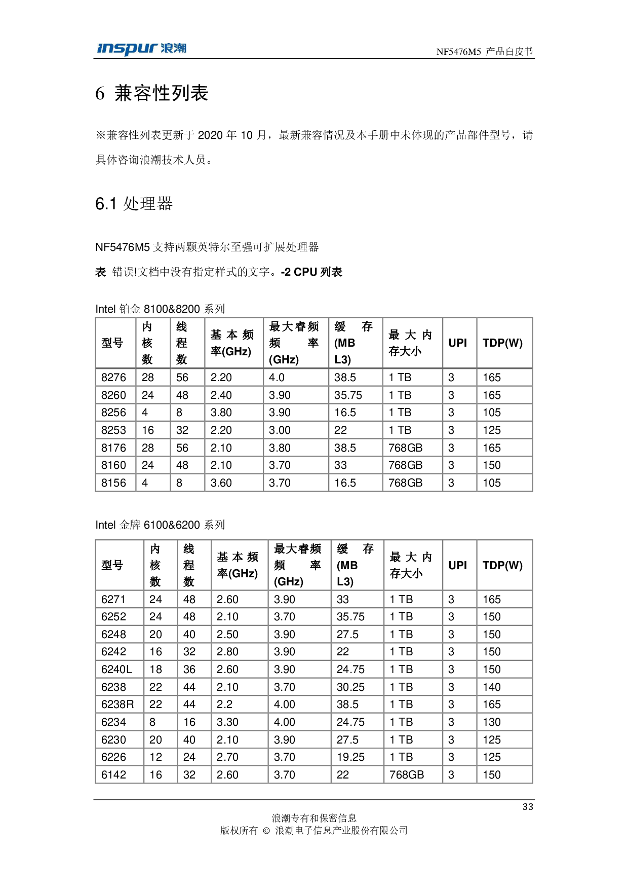 浪潮英信 NF5476M5 机架式服务器产品技术白皮书PDF第35页