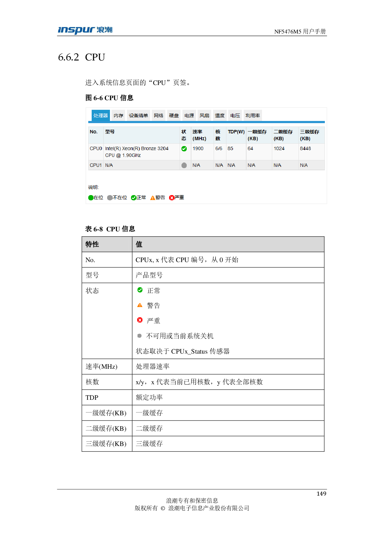 浪潮英信 NF5476M5 机架式服务器用户手册PDF第149页