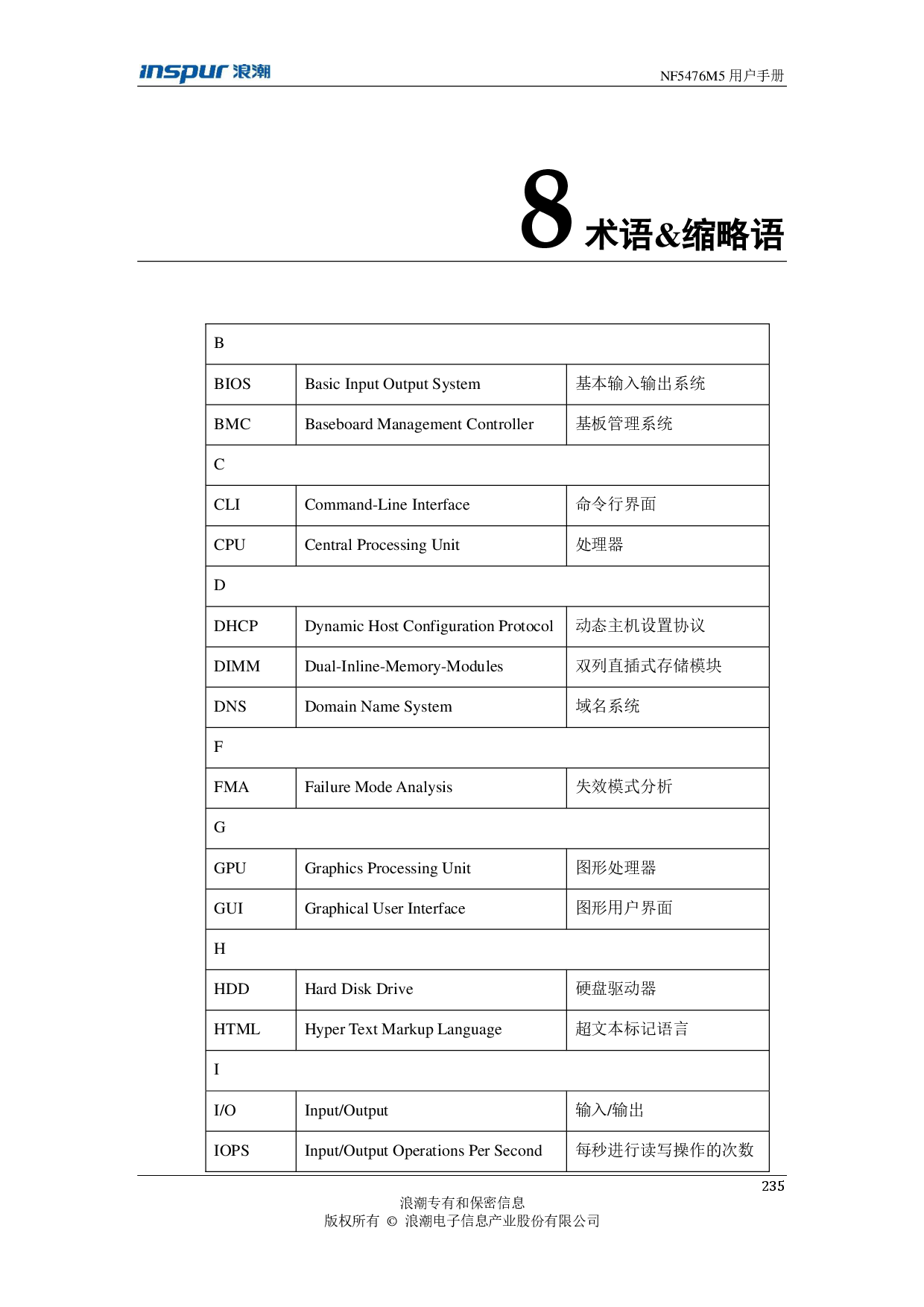 浪潮英信 NF5476M5 机架式服务器用户手册PDF第235页