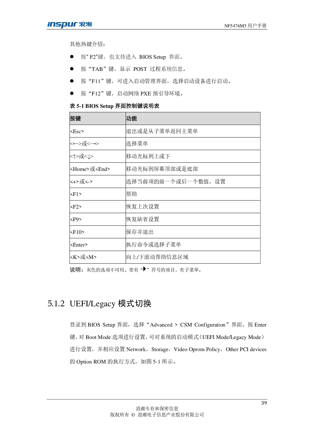浪潮英信 NF5476M5 机架式服务器用户手册PDF第39页