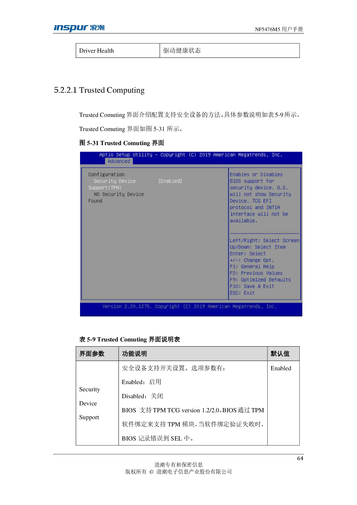 浪潮英信 NF5476M5 机架式服务器用户手册PDF第64页