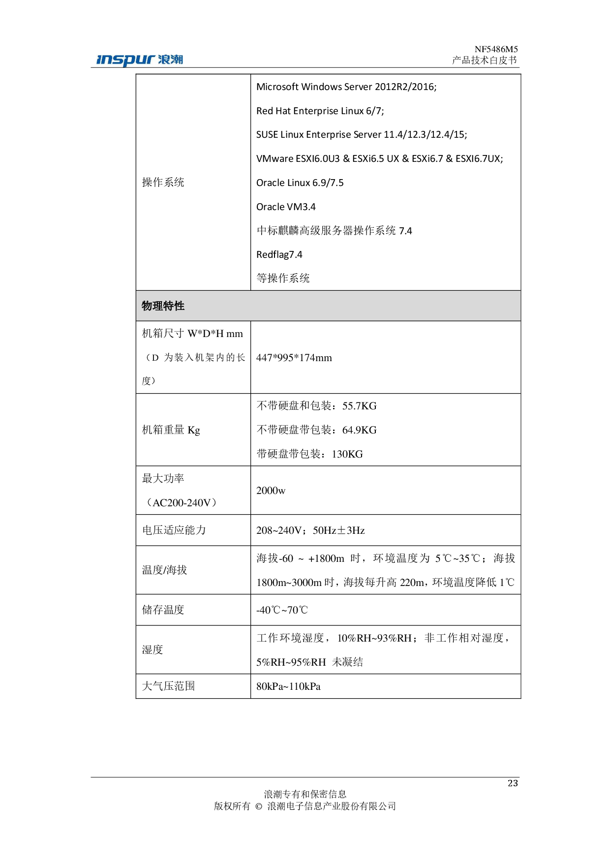 浪潮英信 NF5486M5 机架式服务器产品技术白皮书PDF第27页