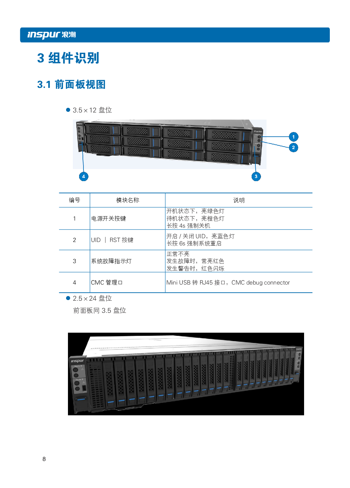 浪潮英信 i24 高密度服务器用户手册PDF第15页