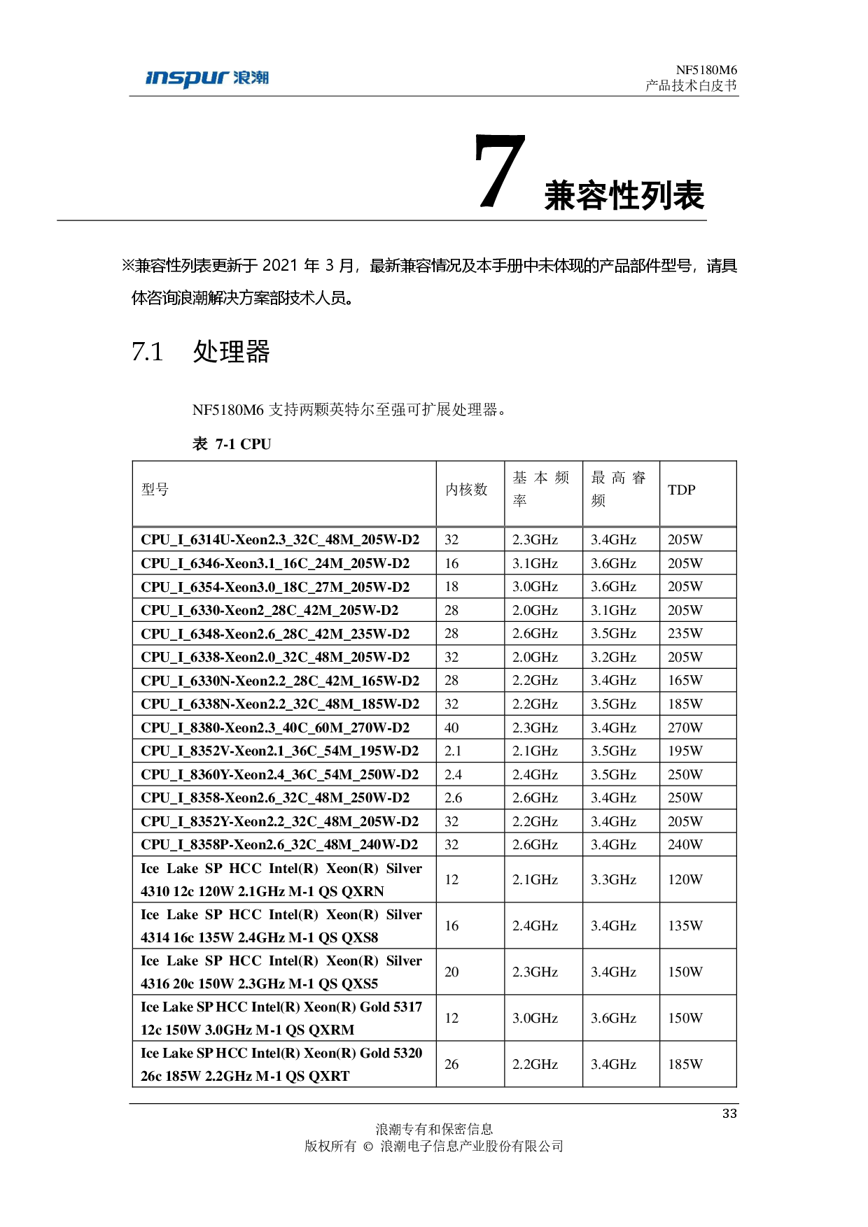 浪潮英信 NF5180M6 机架式服务器产品技术白皮书PDF第34页