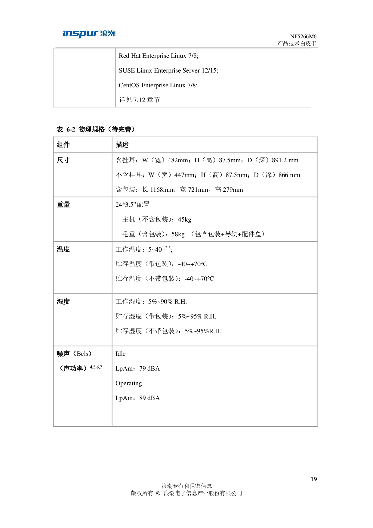 浪潮英信 NF5266M6 机架式服务器产品技术白皮书PDF第20页