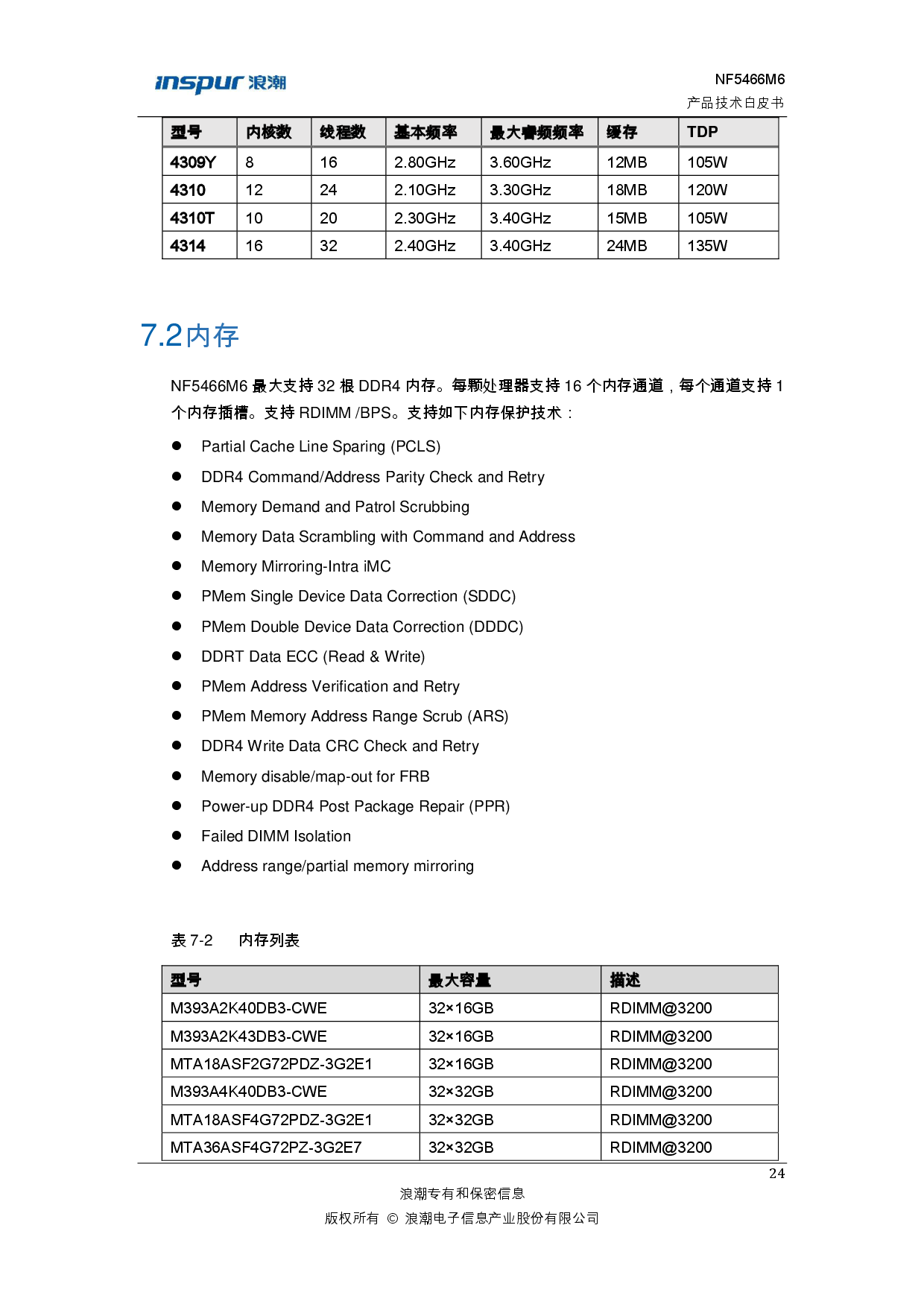 浪潮英信 NF5466M6 机架式服务器产品技术白皮书PDF第30页