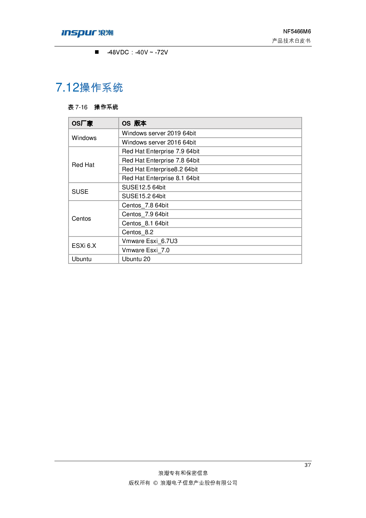 浪潮英信 NF5466M6 机架式服务器产品技术白皮书PDF第43页