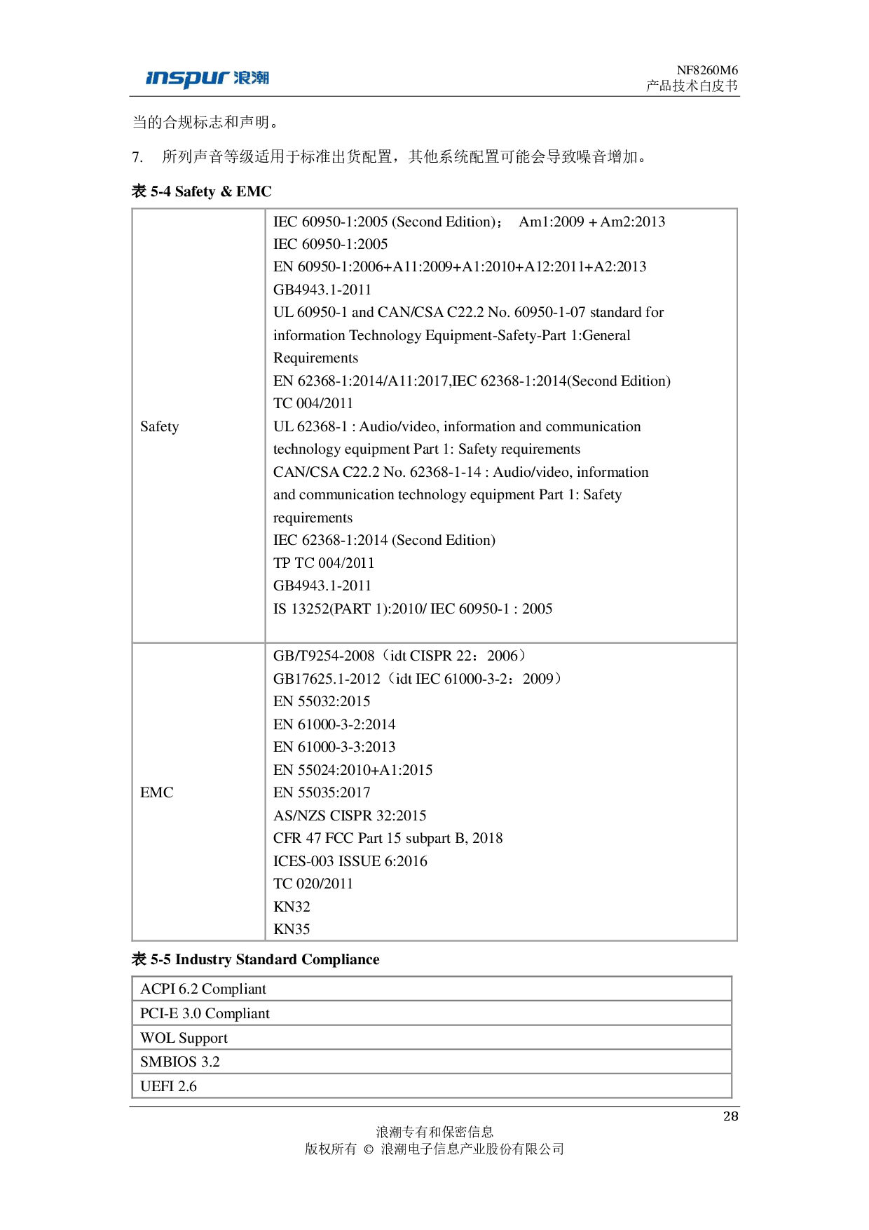 浪潮英信 NF8260M6 机架式服务器产品技术白皮书PDF第29页