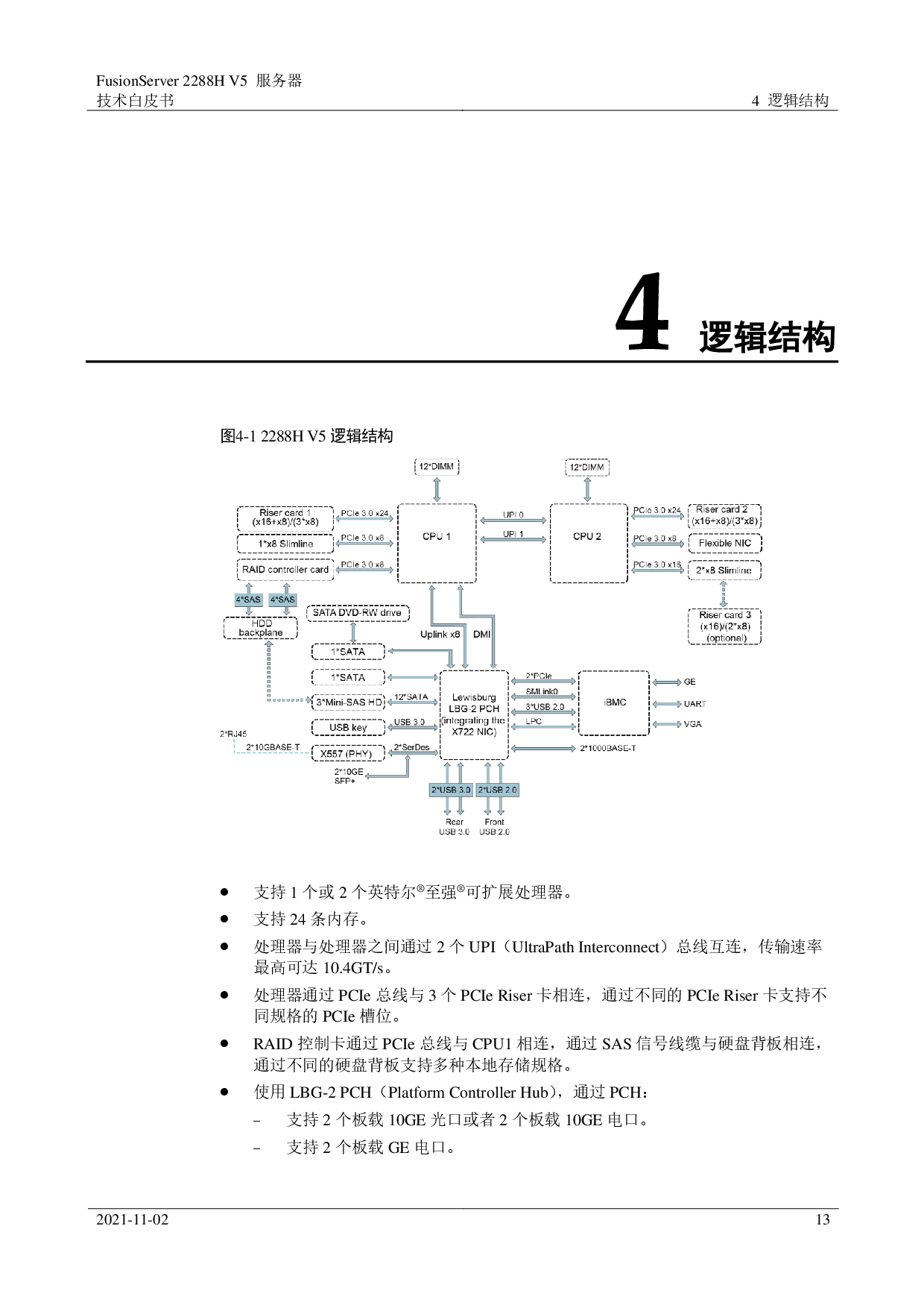超聚变 FusionServer 2288H V5 机架式服务器技术白皮书PDF第13页