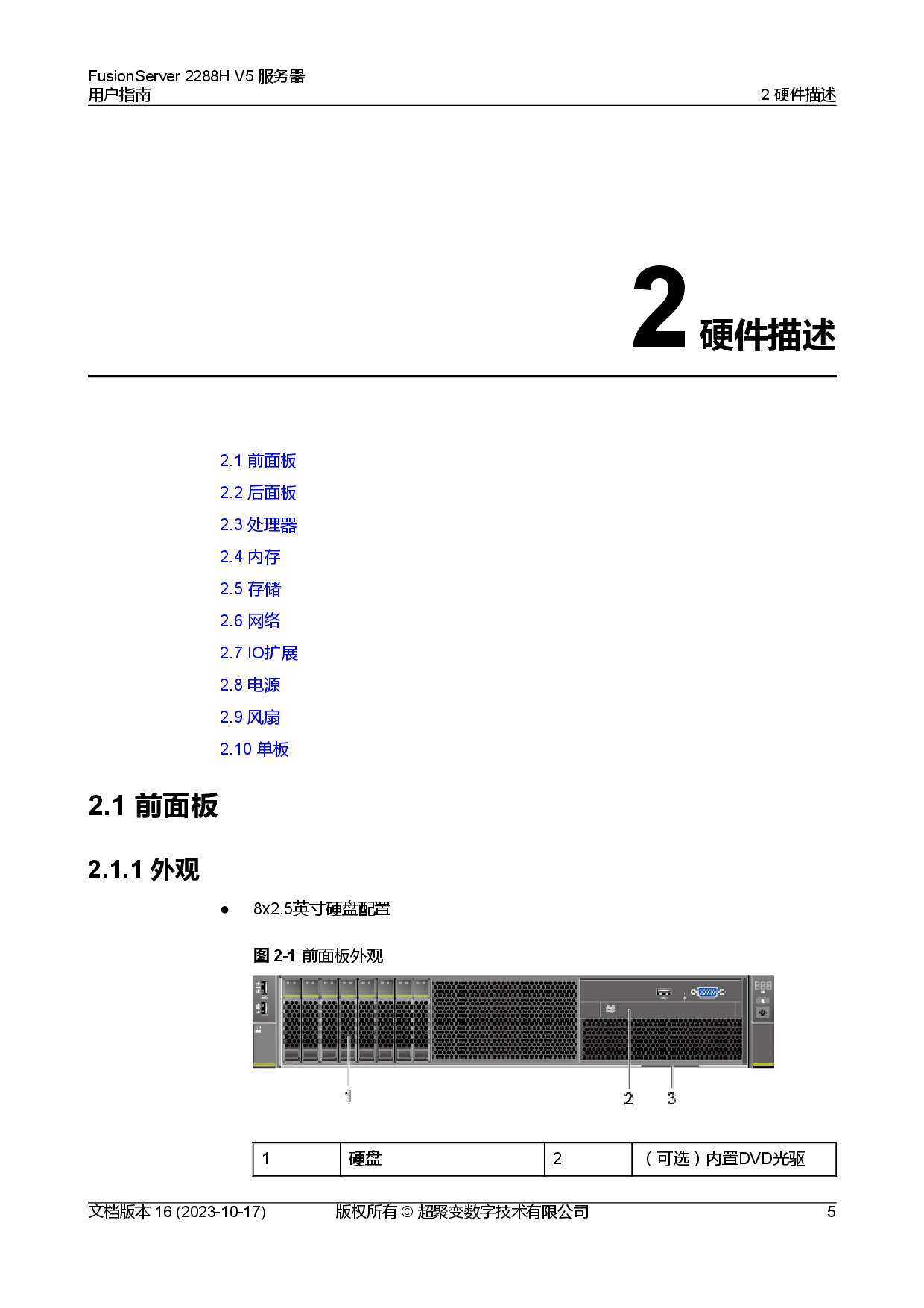 超聚变 FusionServer 2288H V5 机架式服务器用户指南PDF第15页