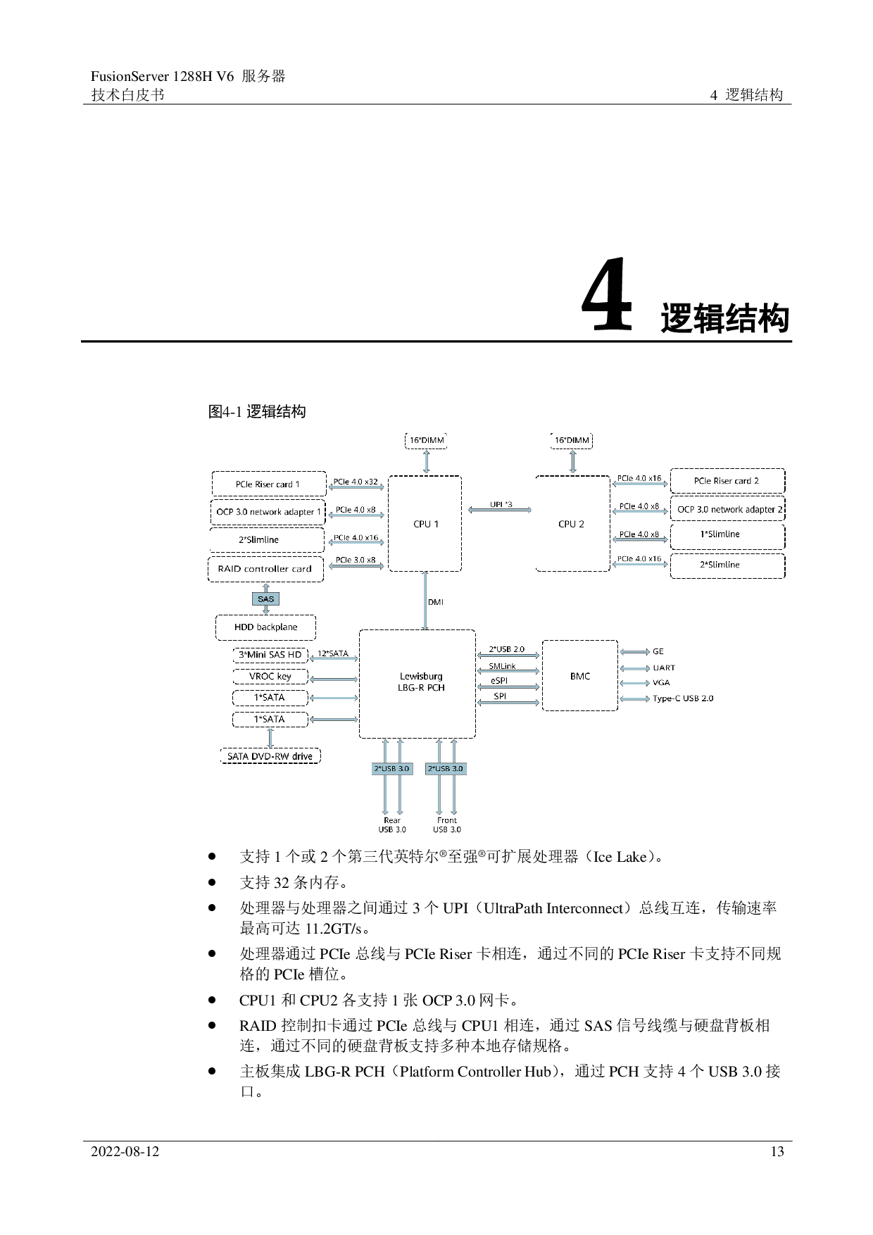 超聚变 FusionServer 1288H V6 机架式服务器技术白皮书PDF第13页