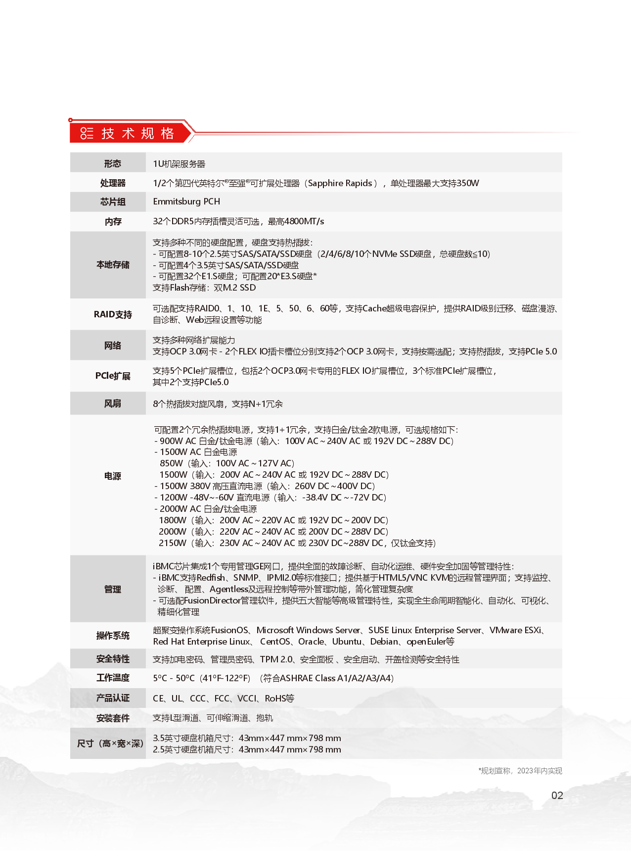 超聚变 FusionServer 1288H V7 机架式服务器产品介绍PDF第3页