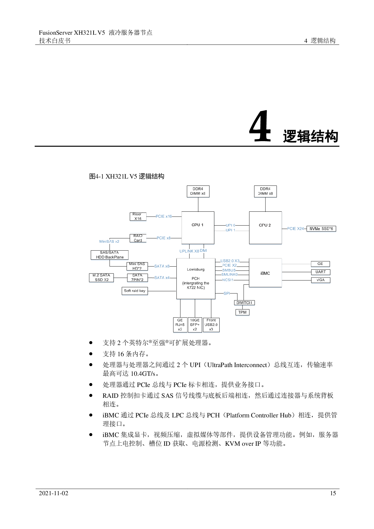 超聚变 FusionServer XH321L V5 液冷服务器节点技术白皮书PDF第15页